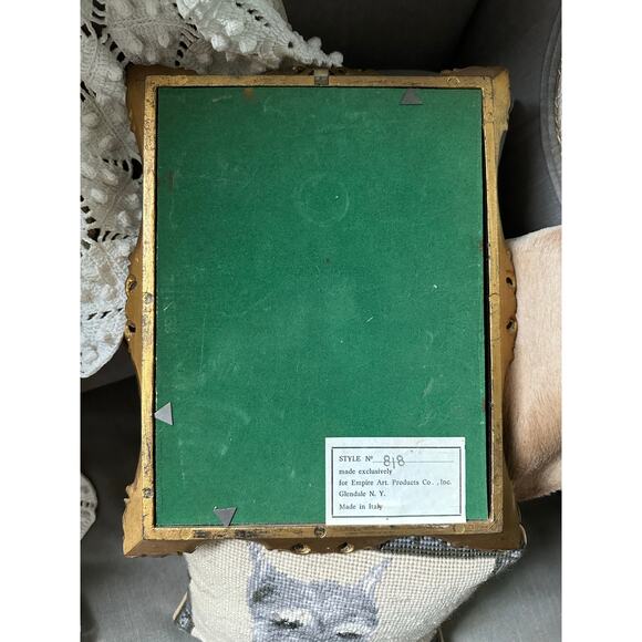 Vintage Pierre AugusteRenoir Young Girl With Basket Of Flowers Print gold frame - Picture 3 of 10